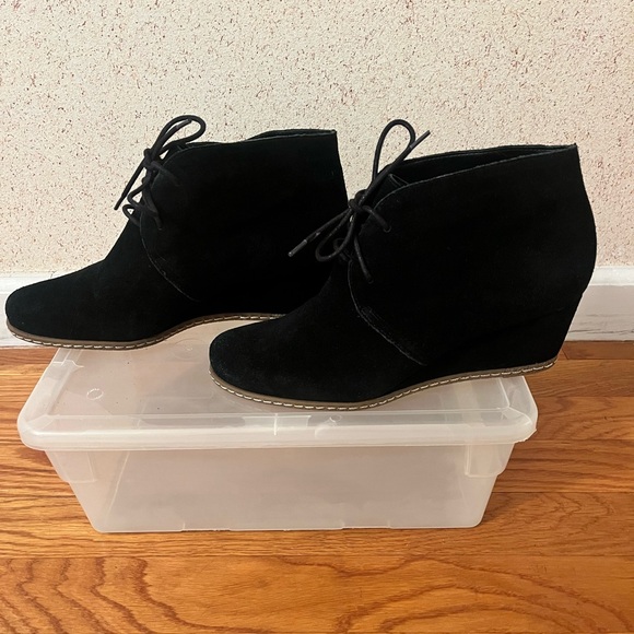 Franco Sarto Black Suede Ankle Boots - Picture 1 of 16